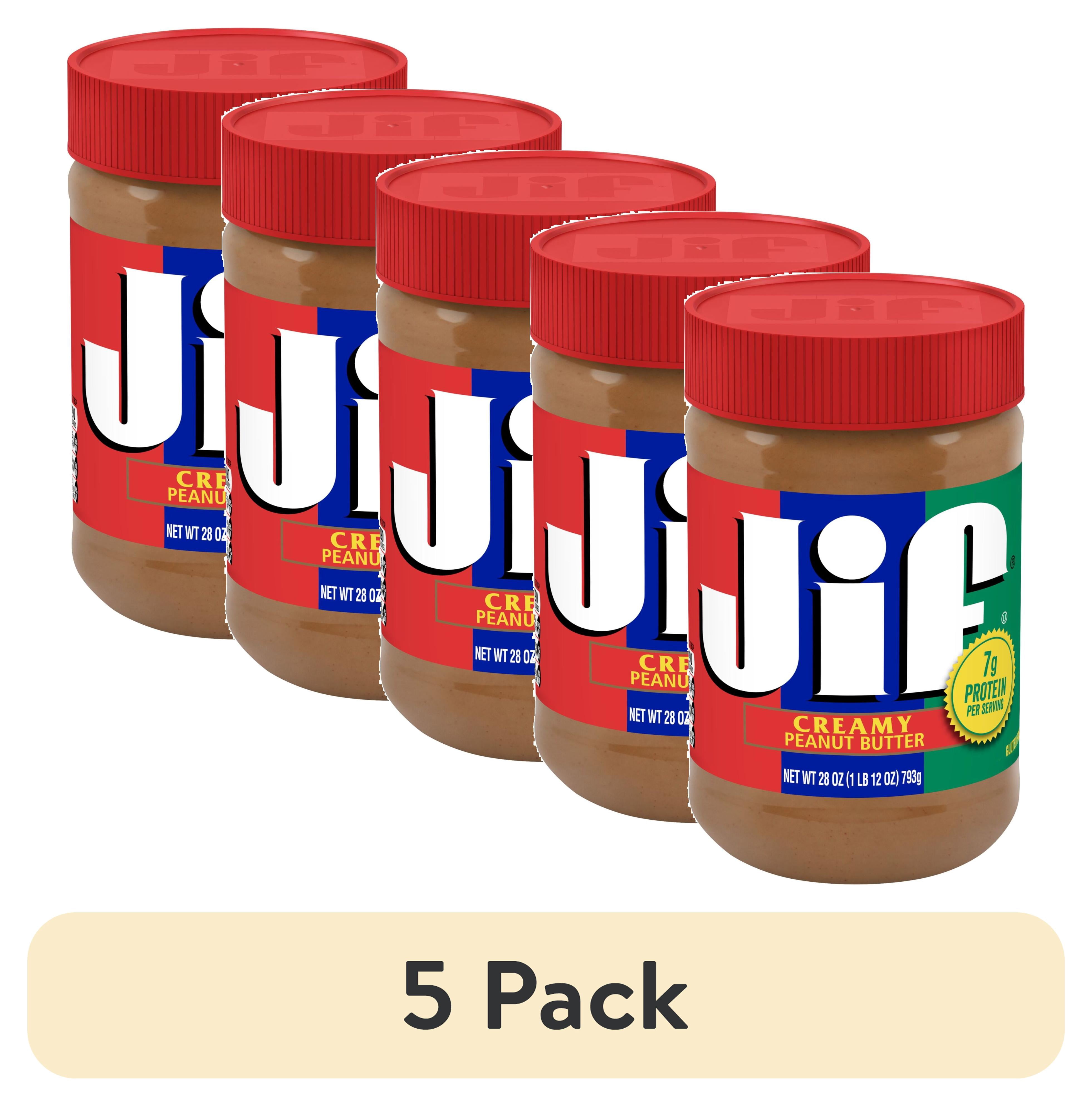 (5 pack) Jif Creamy Peanut Butter, 28-oz Jar
