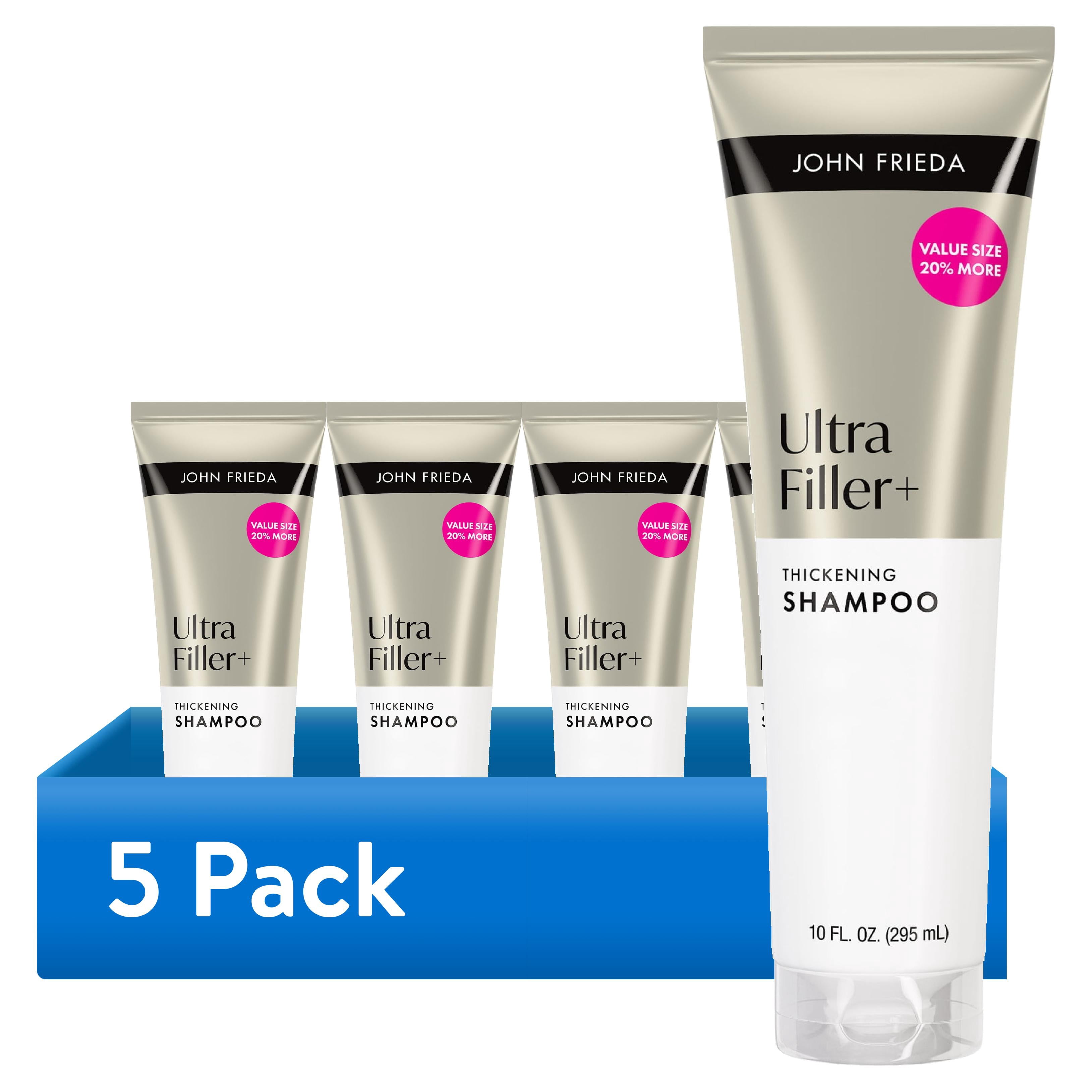 (5 pack) John Frieda ULTRAfiller+ Thickening Shampoo, Hair Thickening Shampoo for Fine Hair, 10 fl oz
