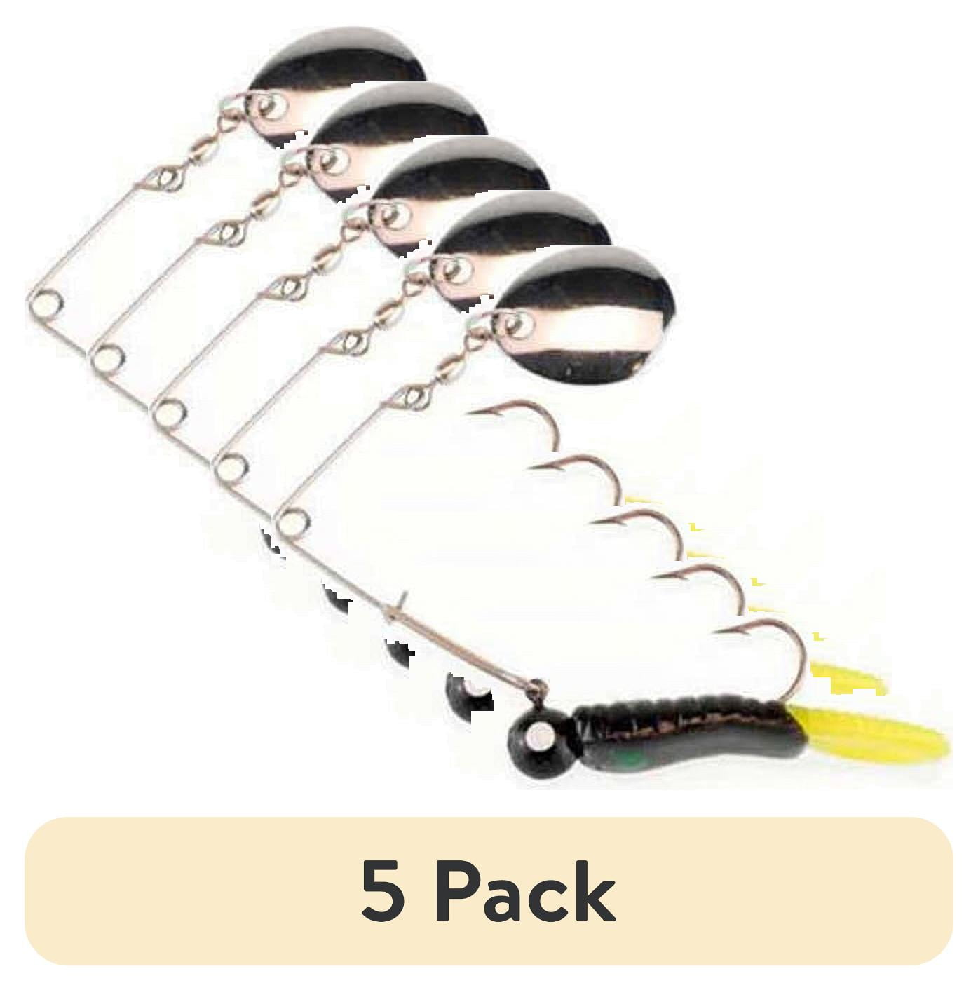 (5 pack) Johnson Original Beetle Spin Fishing Lure, Black/Chartreuse, 3 in