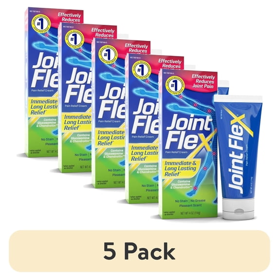 (5 pack) JointFlex Pain Relief Cream for Joint & Arthritis Pain, 4 Ounce Tube