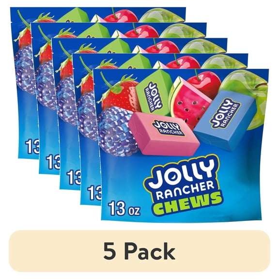 (5 pack) Jolly Rancher Chews Assorted Fruit Flavored Candy, Bag 13 oz