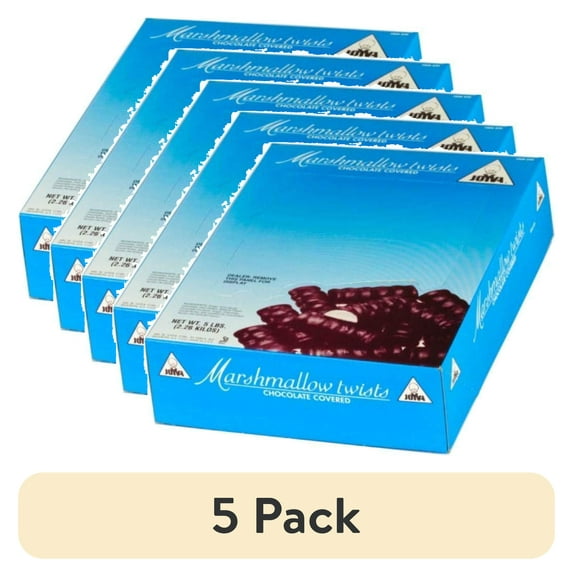 (5 pack) (Price/Each)Joyva Chocolate Covered Vanilla Marshmallow Twists 5lb, 646120