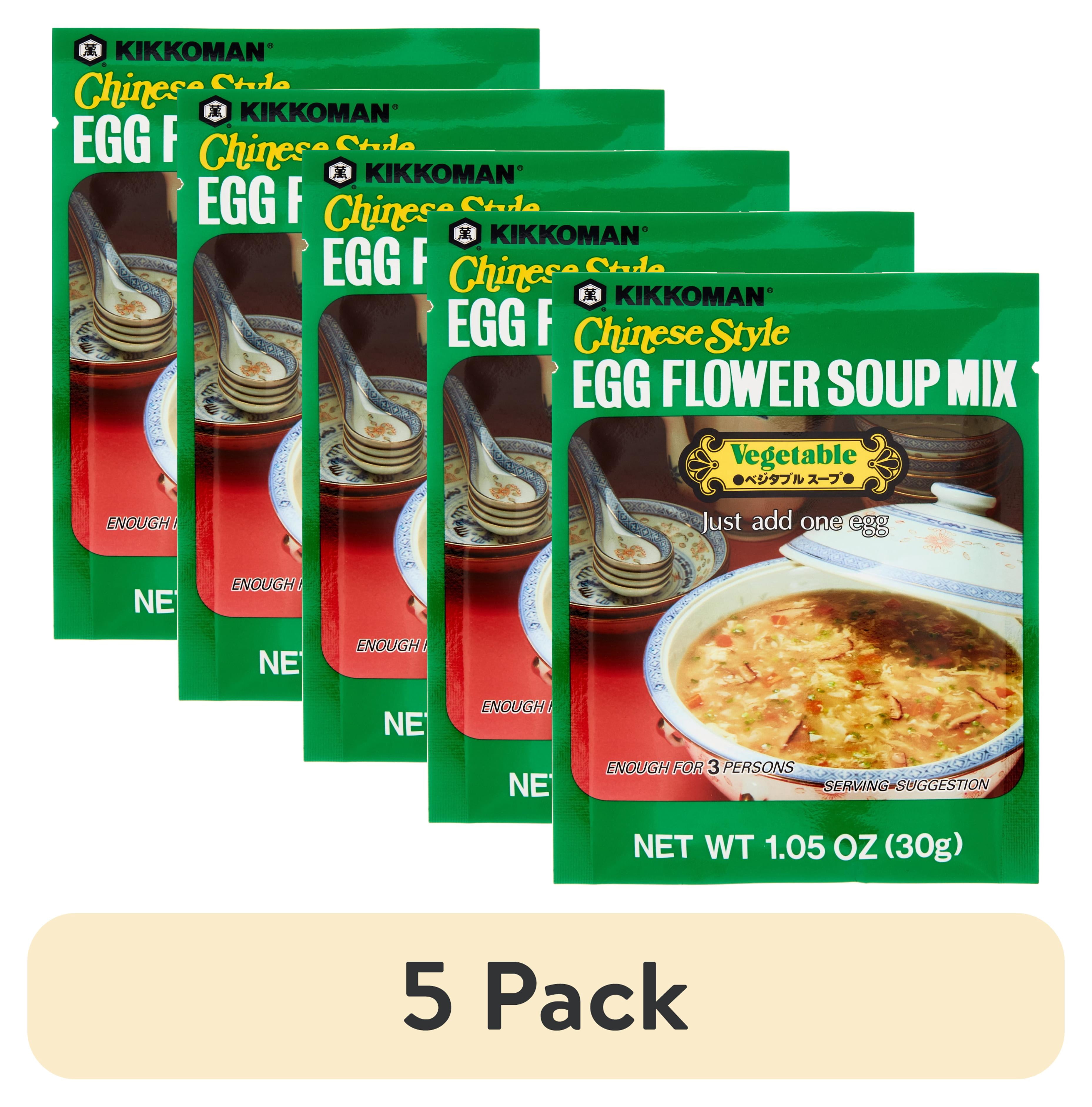 (5 pack) Kikkoman Chinese Style Egg Flour Mix Vegetable Soup, 1.05 oz