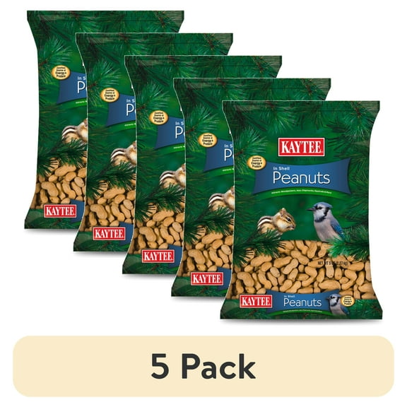 (5 pack) Kaytee In Shell Peanuts Wild Bird Feed, 5 Pounds
