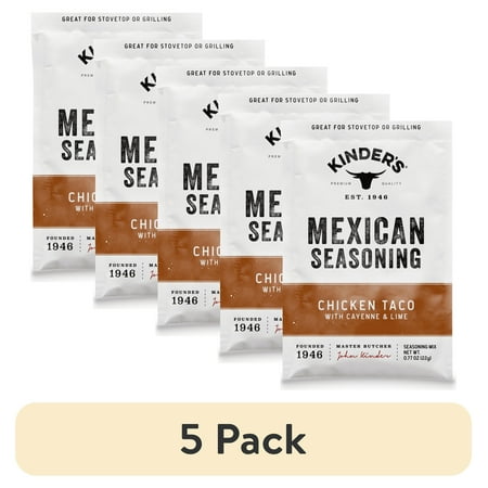 (5 pack) Kinder's Chicken Taco Seasoning, 0.8 oz Packet