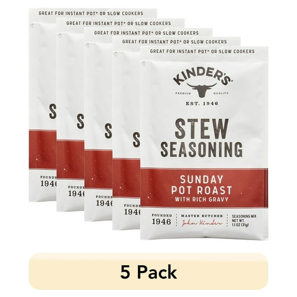 (5 pack) Kinder's Sunday Pot Roast Stew Seasoning for Slow Cooking, 1 oz