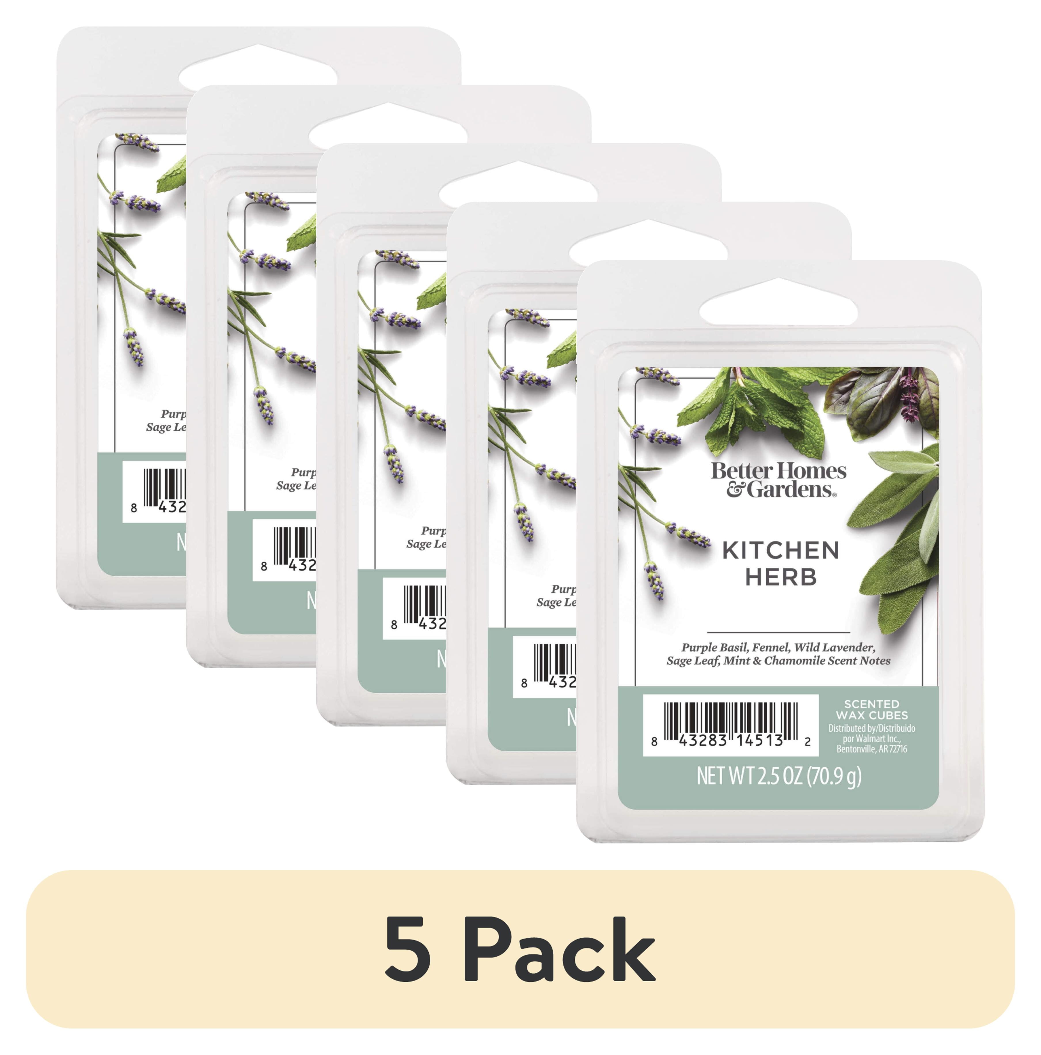 (5 pack) Kitchen Herb Scented Wax Melts, Better Homes & Gardens, 2.5 oz (1-Pack)