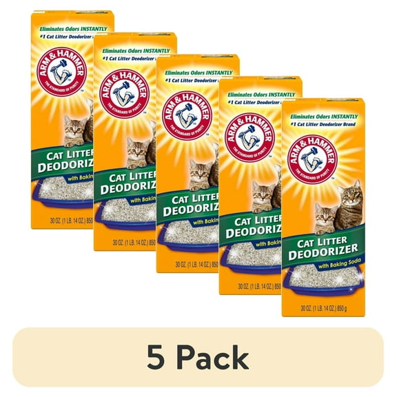 (5 pack) Arm & Hammer Cat Litter Deodorizer Powder, 30 oz, Box