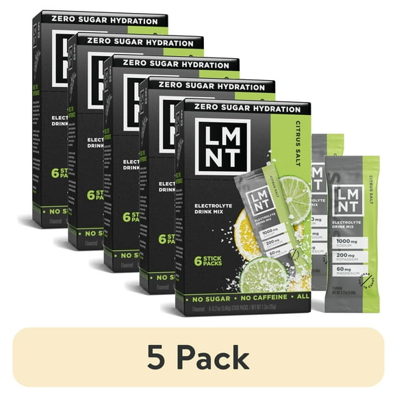 (5 pack) LMNT Zero Sugar Electrolyte Drink Mix - Citrus - 6ct