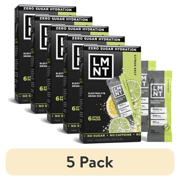 (5 pack) LMNT Zero Sugar Electrolyte Drink Mix - Citrus - 6ct
