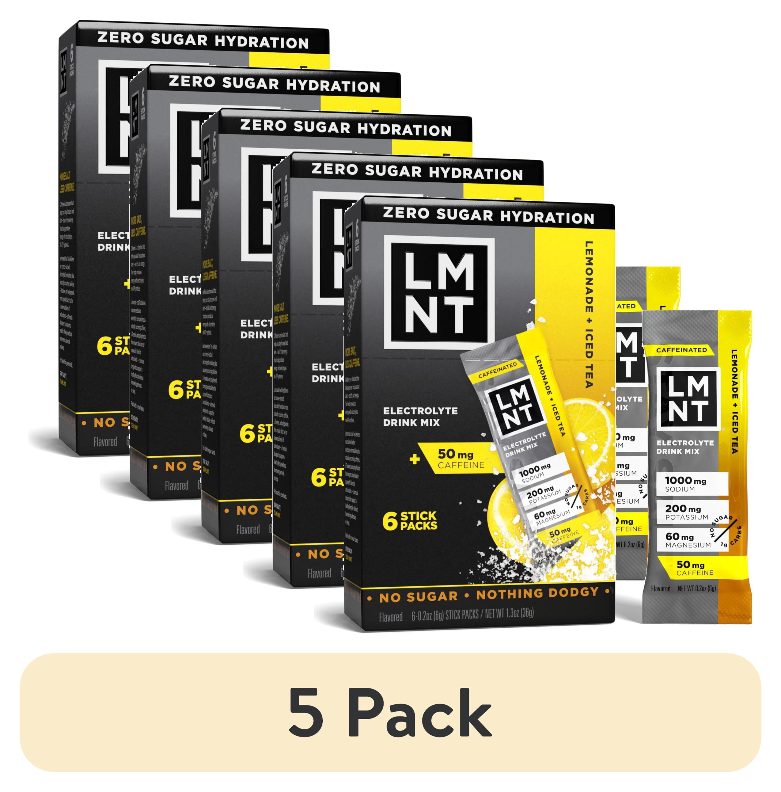 (5 pack) LMNT Zero Sugar Electrolyte Drink Mix - Lemonade Iced Tea - 6ct