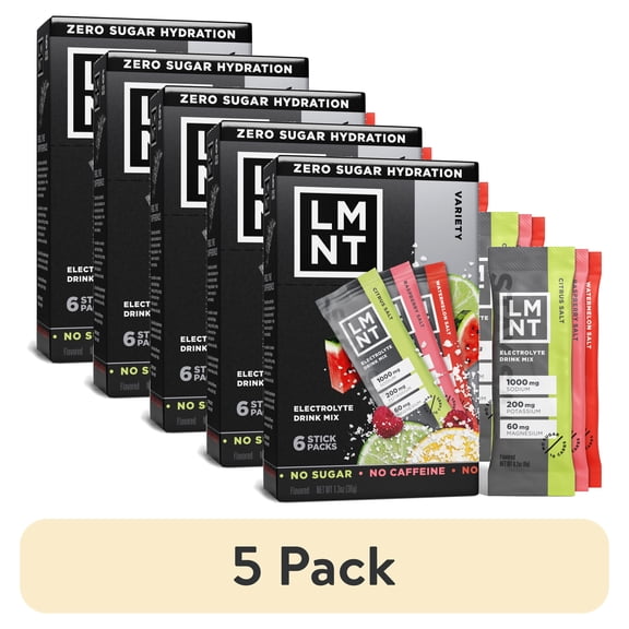 (5 pack) LMNT Zero Sugar Electrolyte Drink Mix - Variety Pack - 6ct