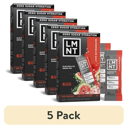 (5 pack) LMNT Zero Sugar Electrolyte Drink Mix - Watermelon - 6ct