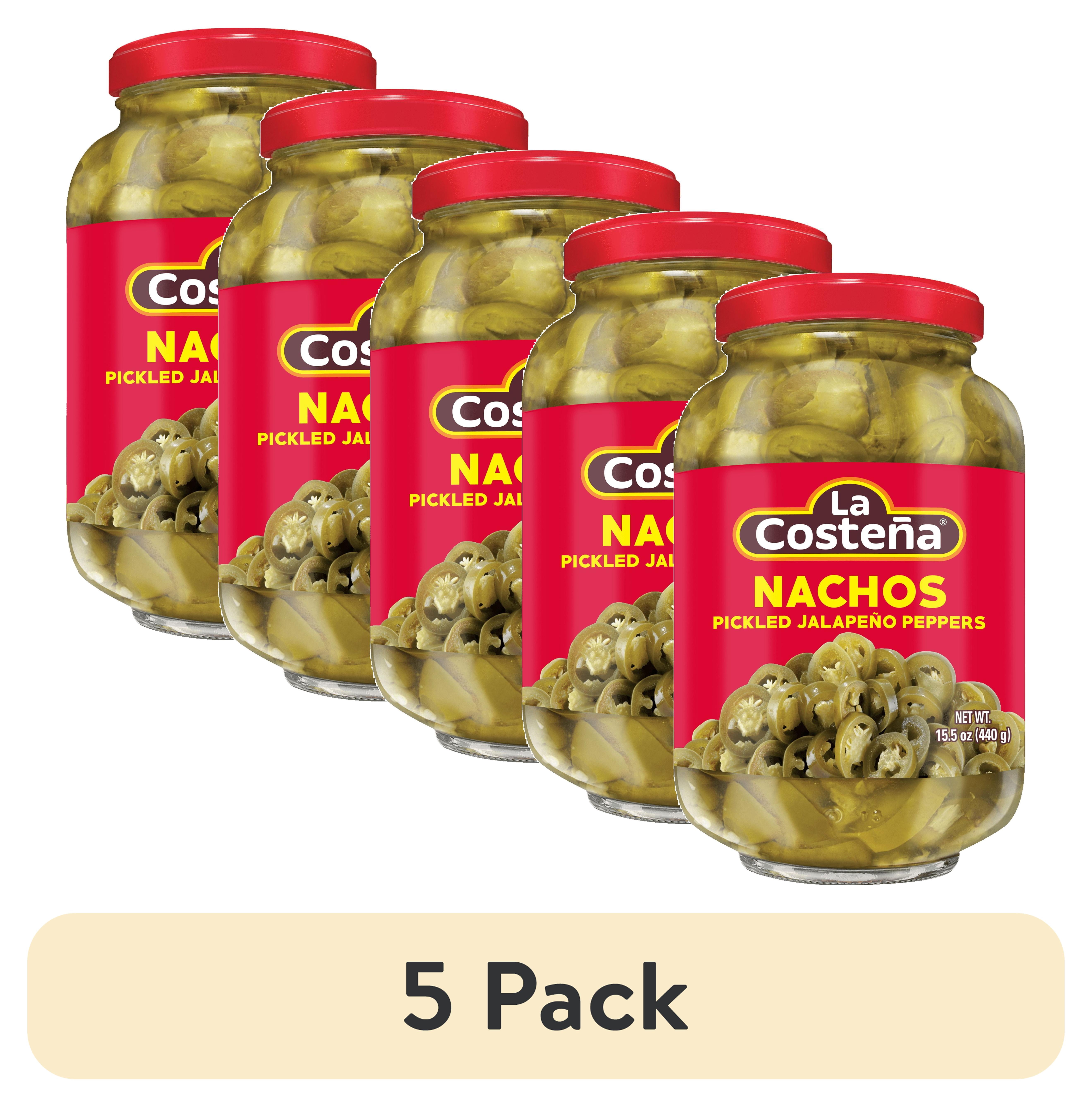(5 pack) La Costeña Pickled Nacho Jalapeno Slices, 15.5 oz