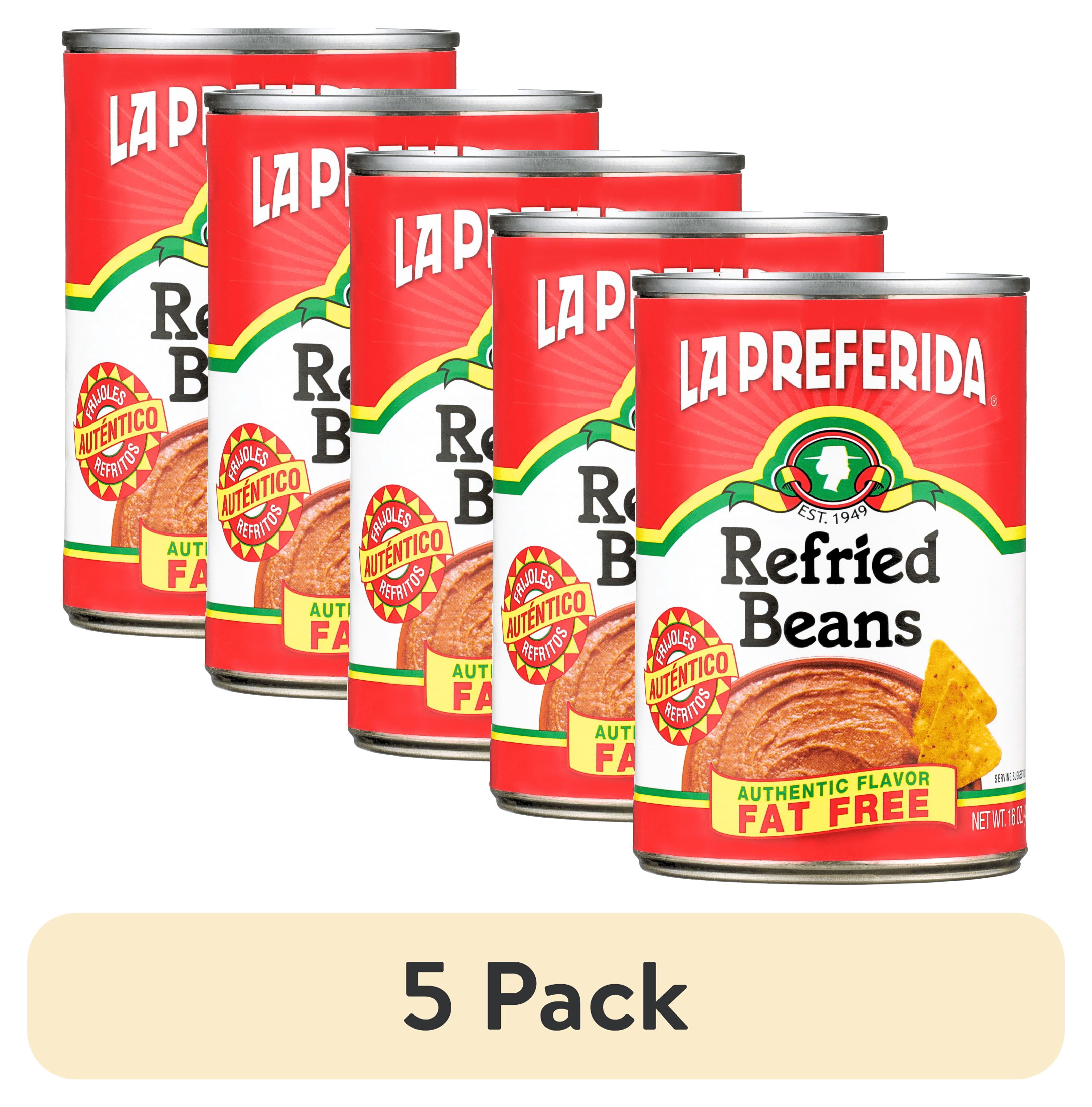 (5 pack) La Preferida Refried Beans, Fat Free, 16 oz, Allergen Free