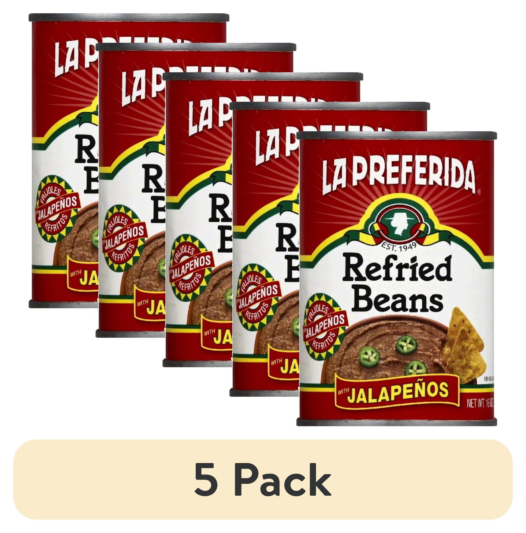 (5 pack) La Preferida Refried Beans with Jalapenos, 16 oz