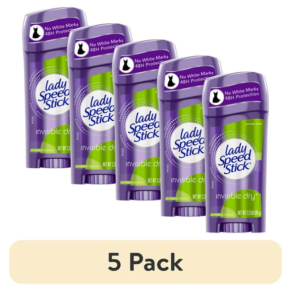(5 pack) Lady Speed Stick Antiperspirant Deodorant Invisible Dry Powder Fresh, 2.30 oz