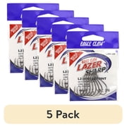 5 pack Lazer Sharp L2BGH-2/0 Octopus Hook, Black, Size 2/0