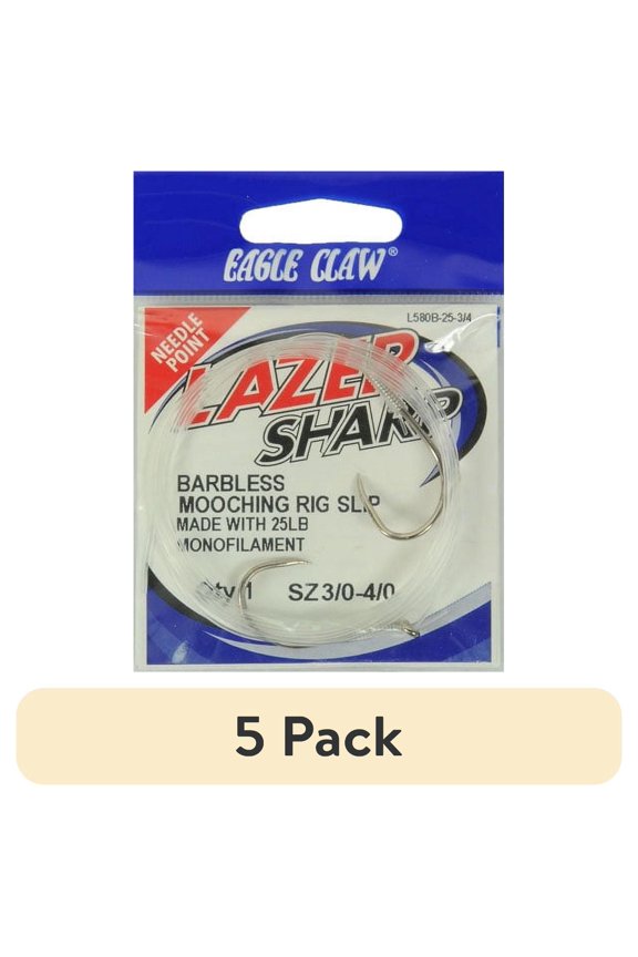 (5 pack) Lazer Sharp L580B-25-3/4, 25 lb Barbless Slip Mooching Rig