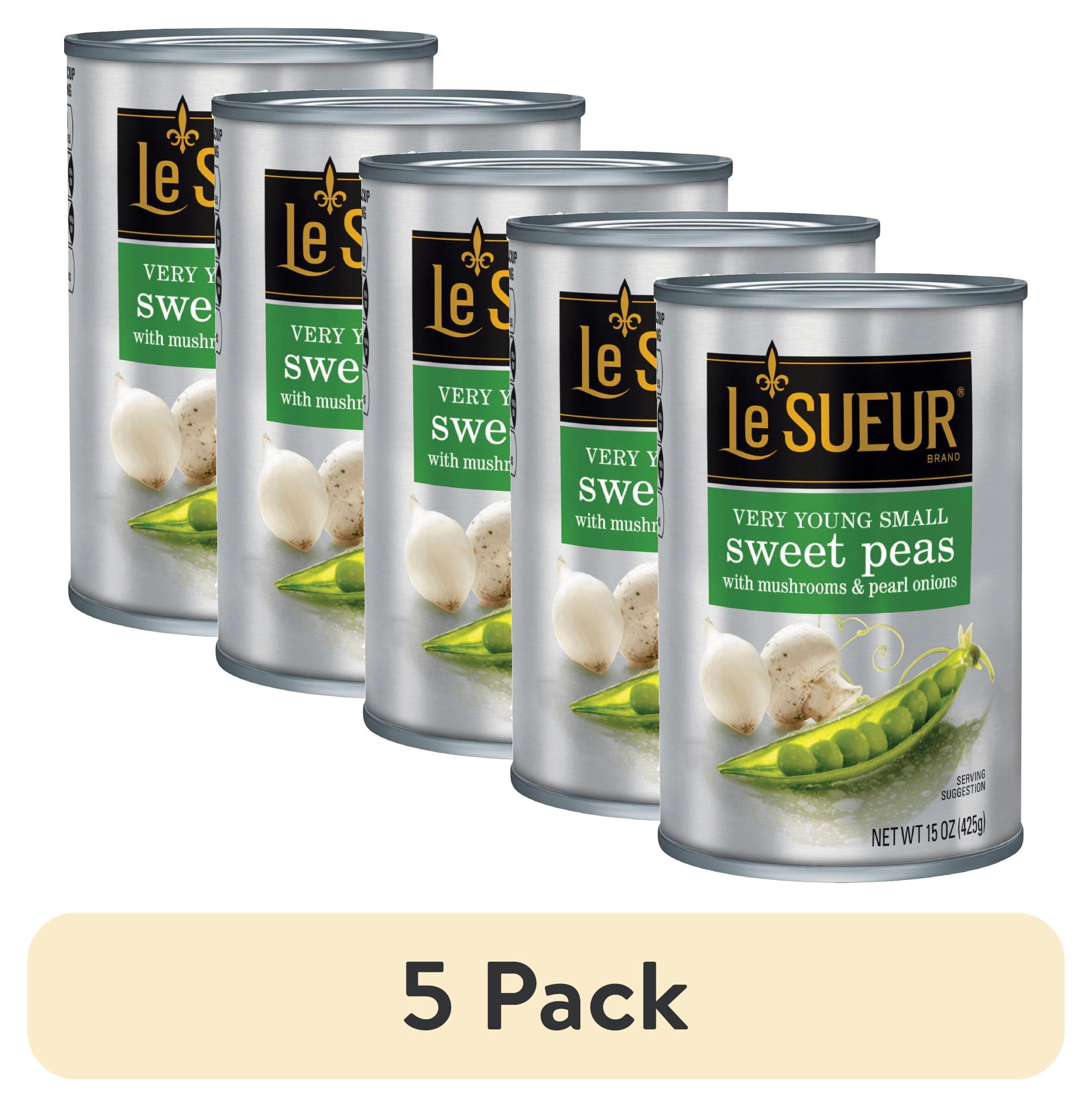 (5 pack) Le Sueur Very Young Small Sweet Peas with Mushrooms & Pearl Onions, 15 oz