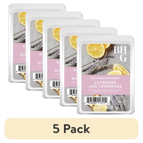 (5 pack) Lemonade Lavender Scented Wax Melts, Better Homes & Gardens, 2.5 oz (1-Pack)