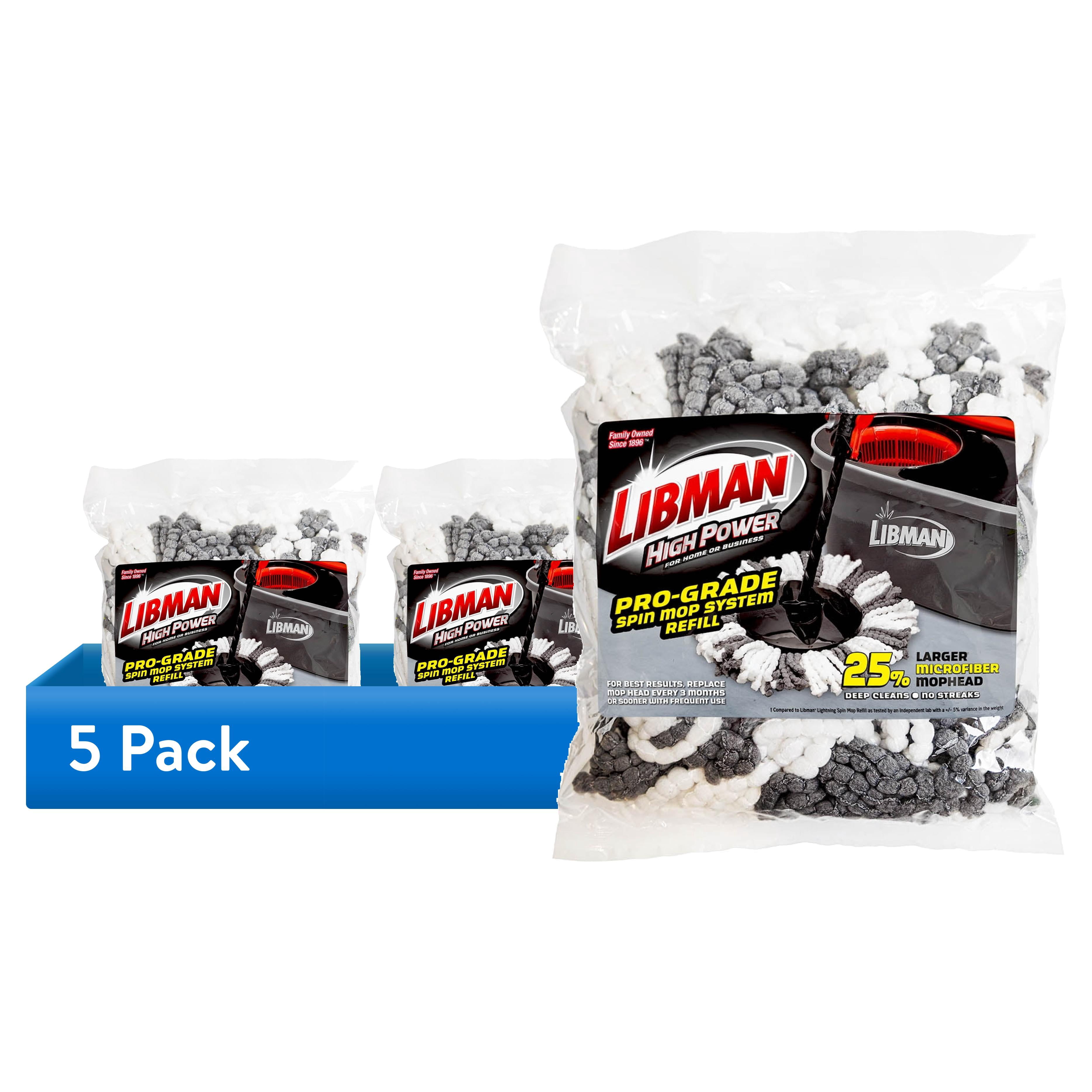 Meat Mop (5 pack) Libman High Power Pro Grade Spin Mop Refill - Walmart.com