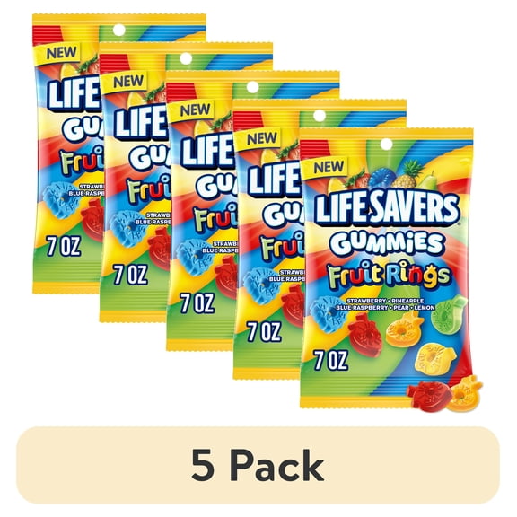 (5 pack) Life Savers Gummies Fruit Rings Gummy Candy - 7 oz Bag