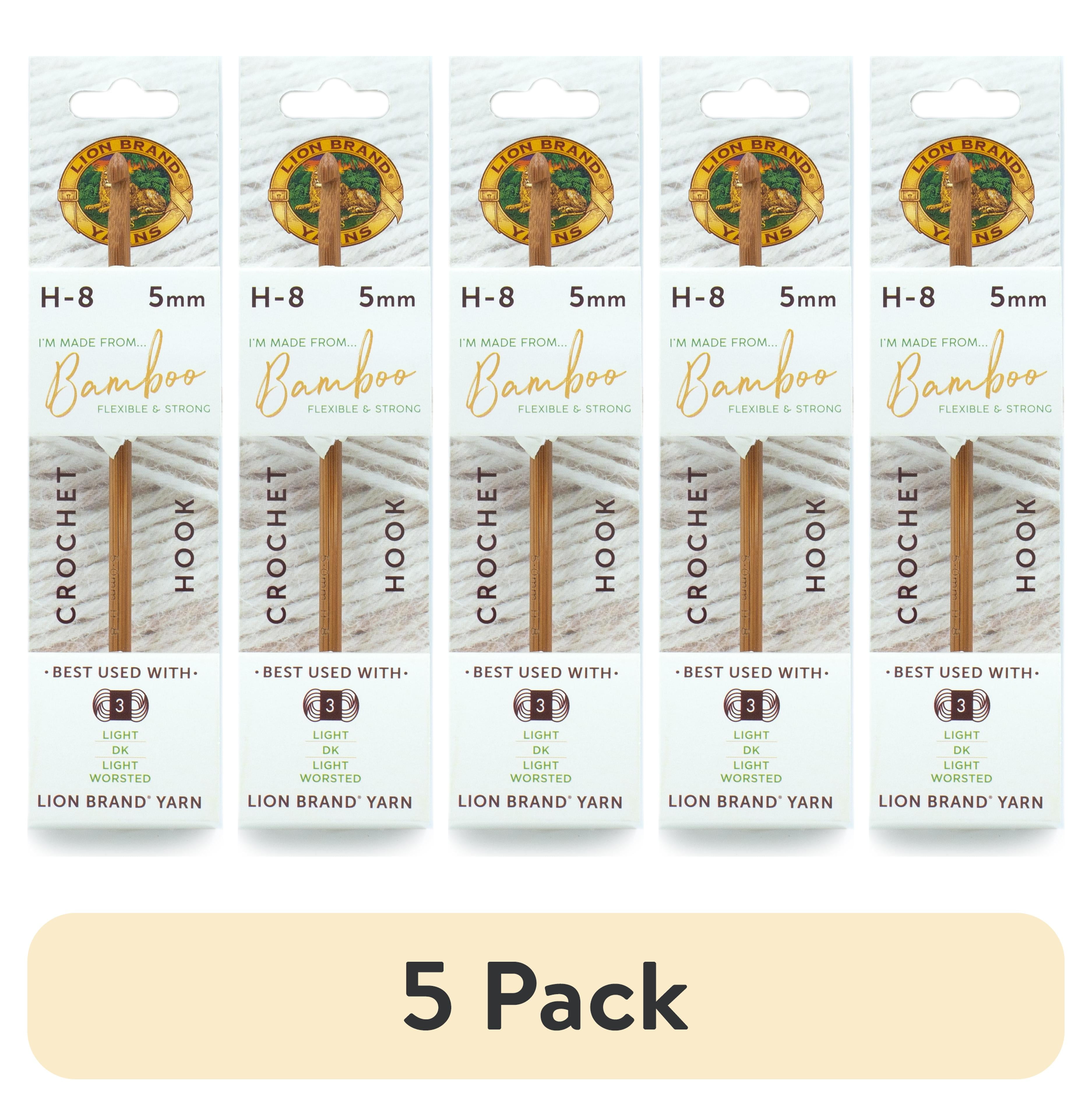 (5 pack) Lion Brand Yarn Bamboo Crochet Hook Size H-8 1 Set