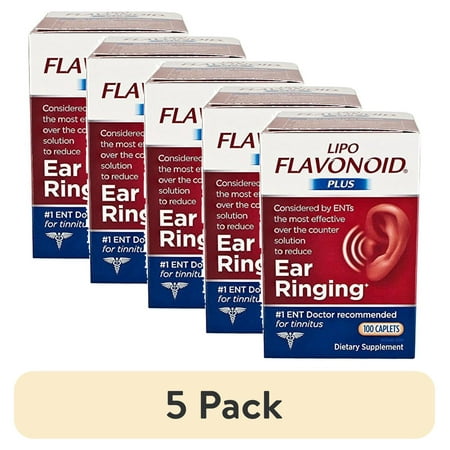 (5 pack) Lipo-flavonoid Plus Caplet 100 Count Helps Circulation in the Ear by Lipo-Flavonoid