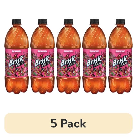 (5 pack) Brisk Raspberry Iced Tea 1 Liter Bottle