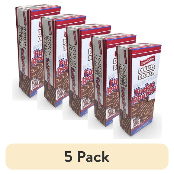 (5 pack) Little Debbie, Double Decker Fudge Round, Individually Packaged, 3.9 oz, Pack of 6