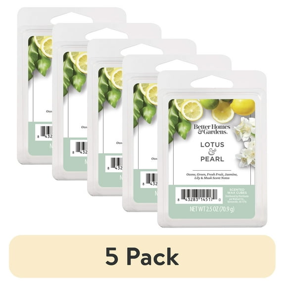 (5 pack) Lotus & Pearl Scented Wax Melts, Better Homes & Gardens, 2.5 oz (1-Pack)