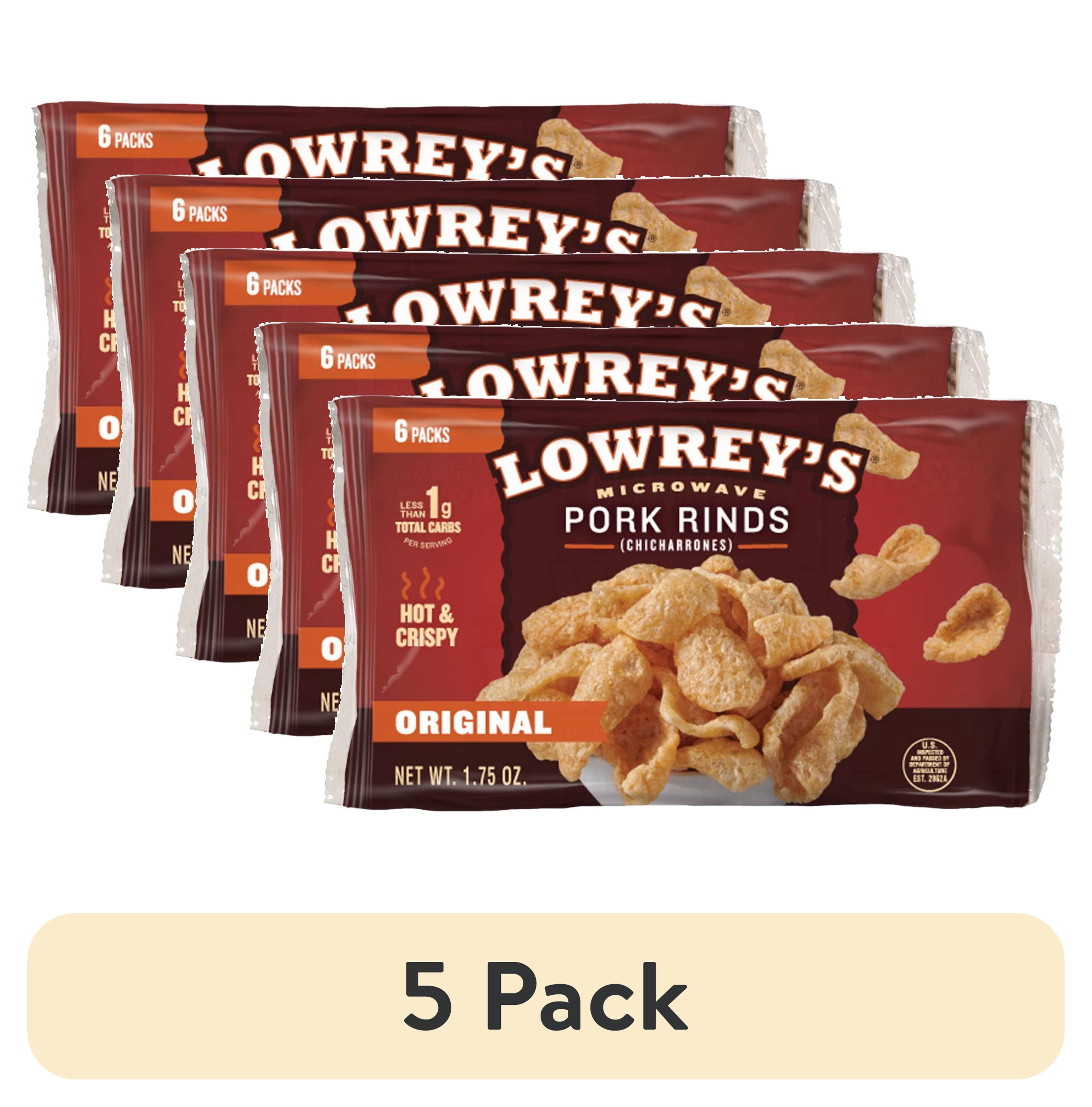(5 pack) Lowrey's Bacon Curls Pork Rinds Microwave Original Flavor 8 ...