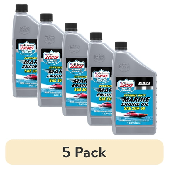 (5 pack) Lucas Marine SAE 20W-50 Extreme Duty Engine Oil 32 Ounce