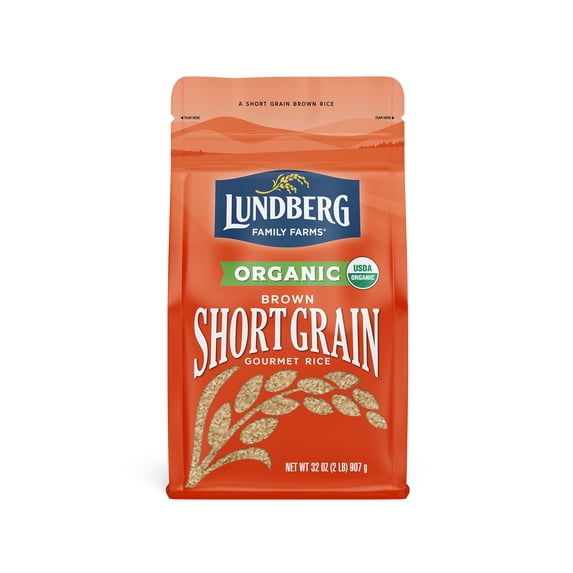 (5 pack) Lundberg Family Farms Organic Short Grain Brown Rice, Gluten-Free, Vegan, 32oz.