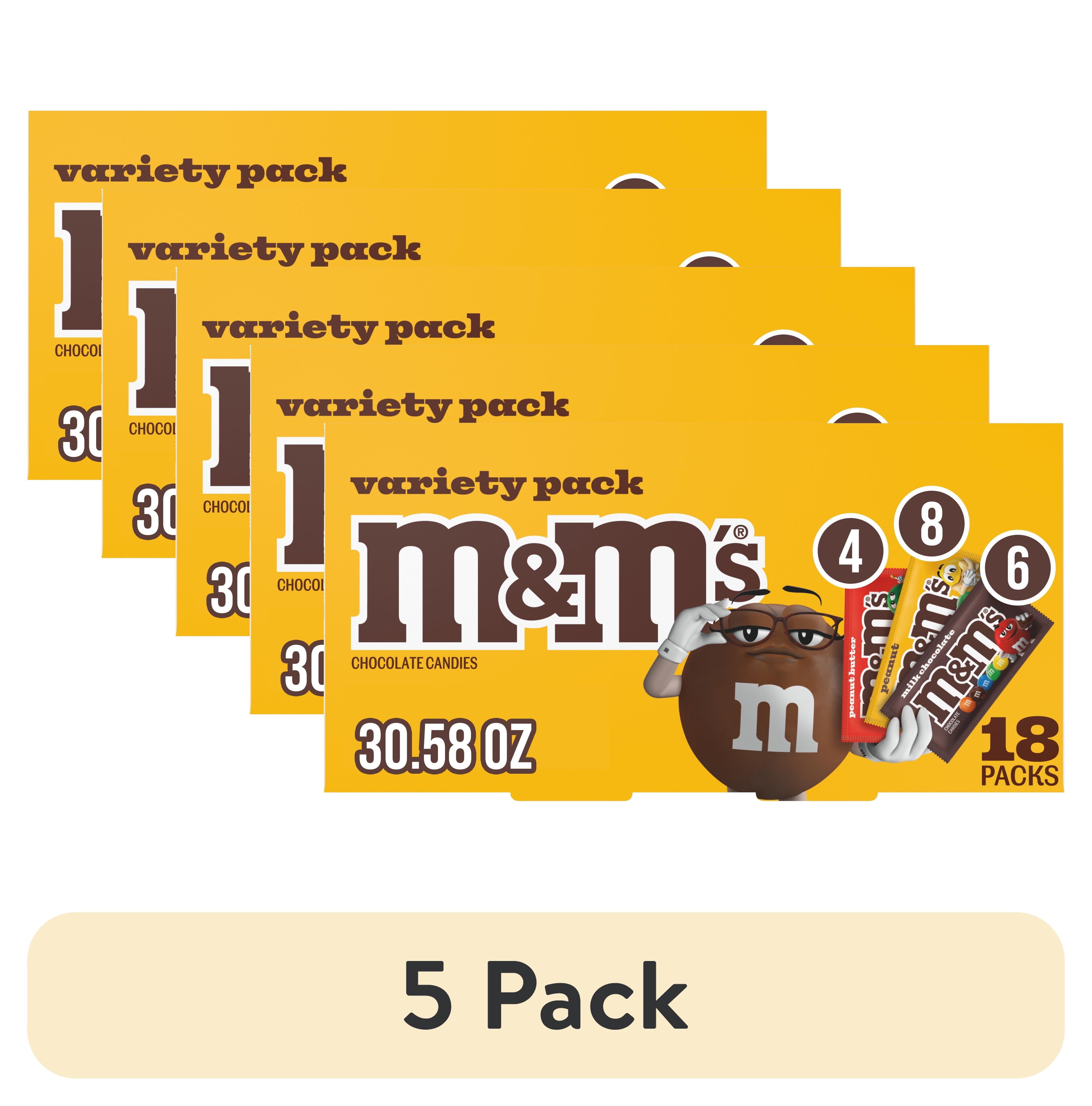 5 pack) M&M's Variety Pack Full Size Milk Chocolate Candy Bars