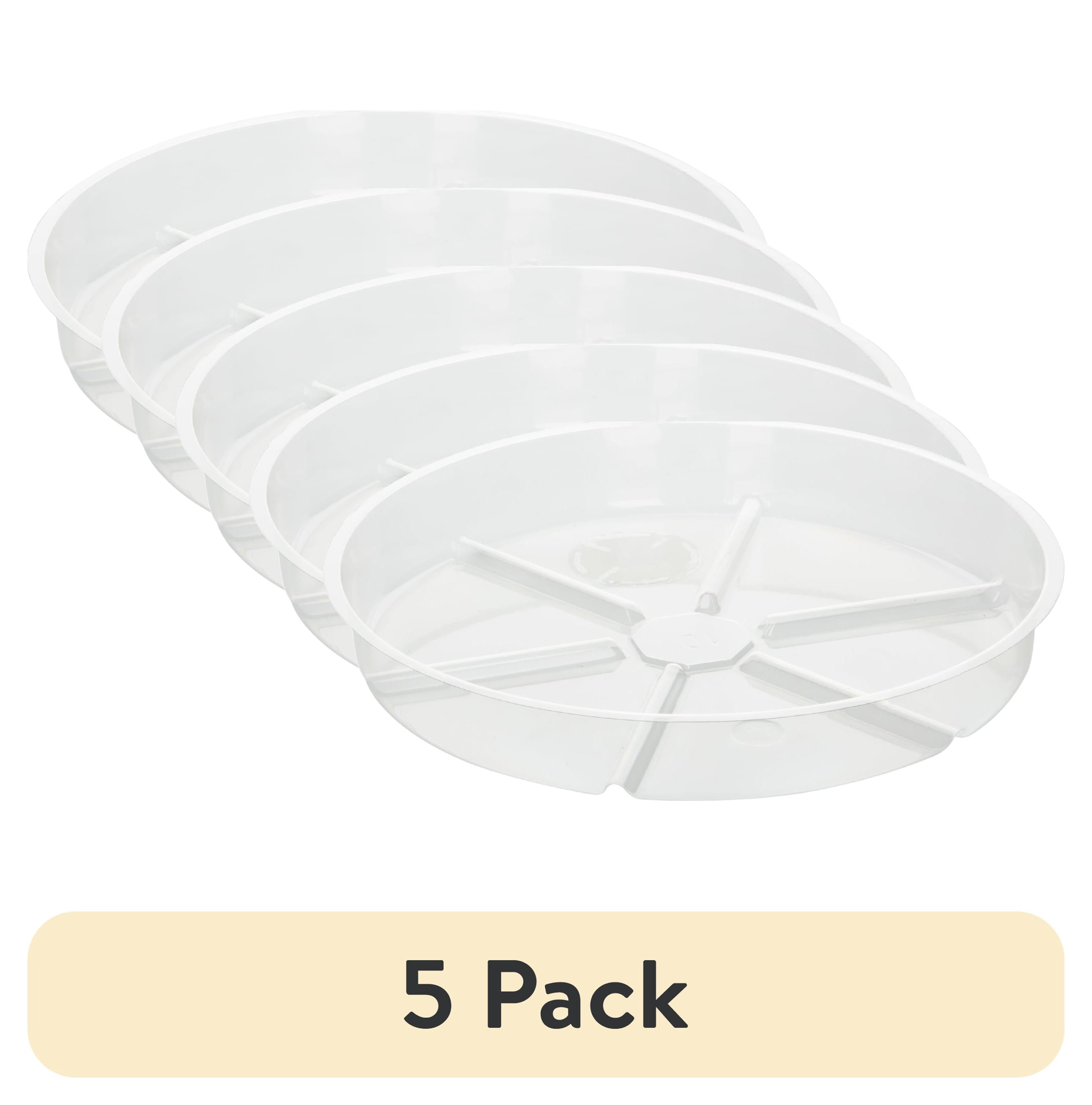 (5 pack) Mainstays 10" Heavy Duty Clear Round Vinyl Plant Saucer