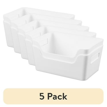 (5 pack) Mainstays 2-Pack Small Easy Access Bins Plastic, White