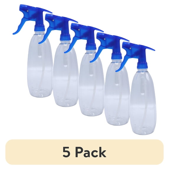 (5 pack) Mainstays 24oz Refillable Plastic Spray Bottle with Adjustable Nozzle