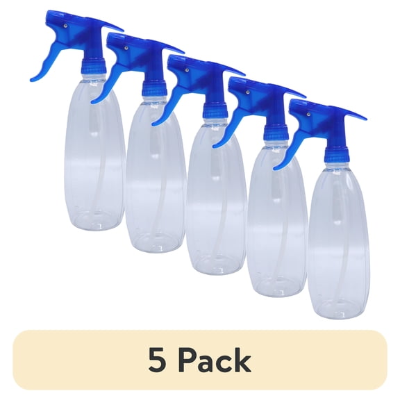 (5 pack) Mainstays 24oz Refillable Plastic Spray Bottle with Adjustable Nozzle