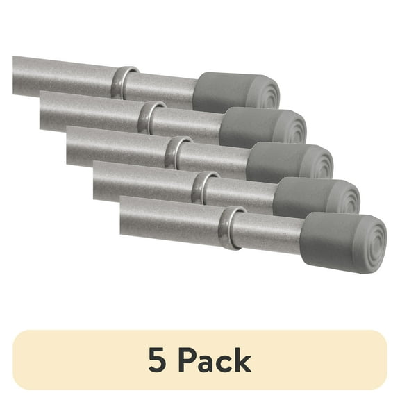 (5 pack) Mainstays 7/16" Adjustable Spring Tension Curtain Rod, 28-48", Chrome