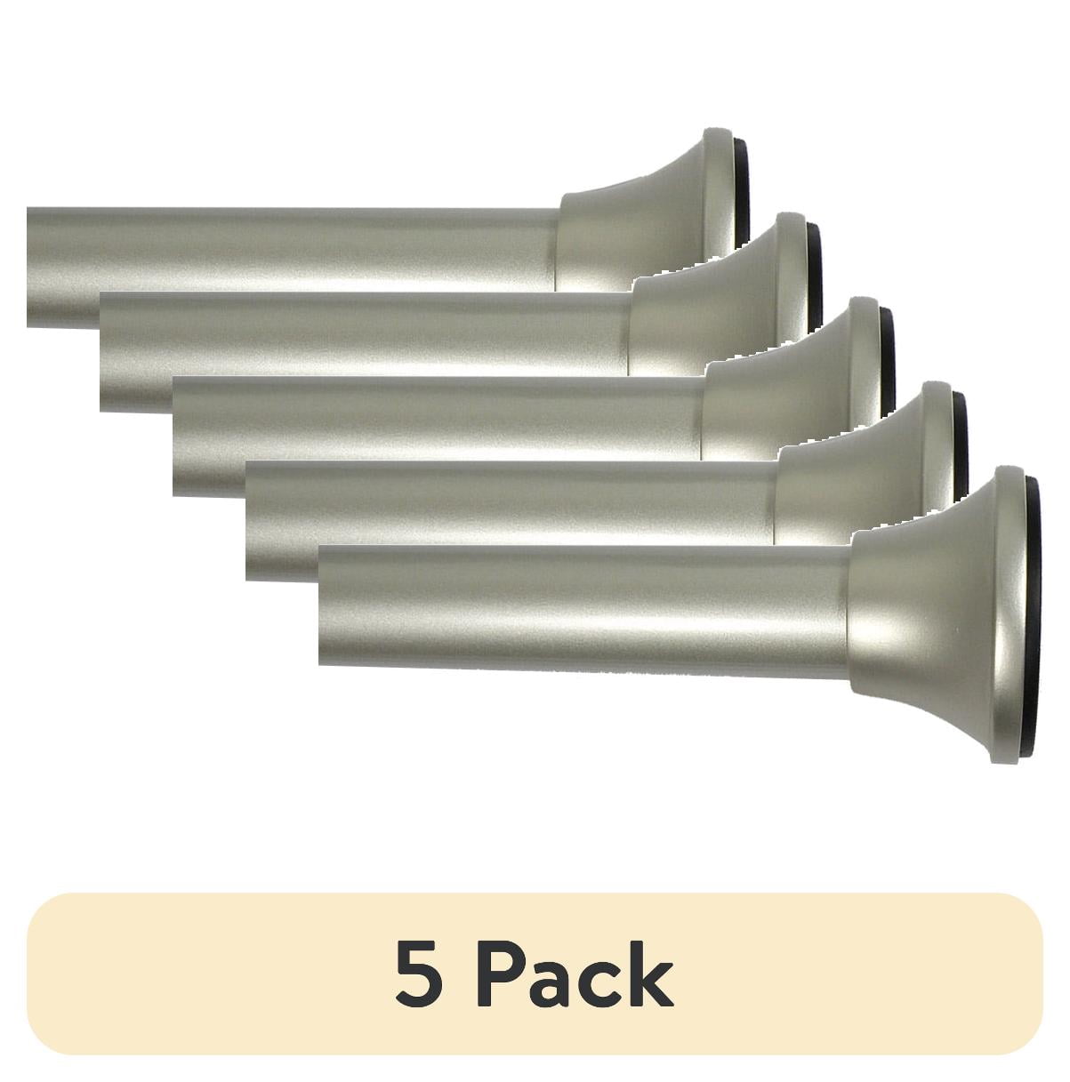 (5 pack) Mainstays 3/4" Silver Adjustable Curtain Tension Rod, 30- 52"