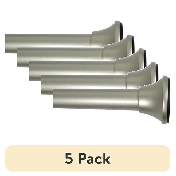 (5 pack) Mainstays 3/4" Silver Adjustable Curtain Tension Rod, 30- 52"