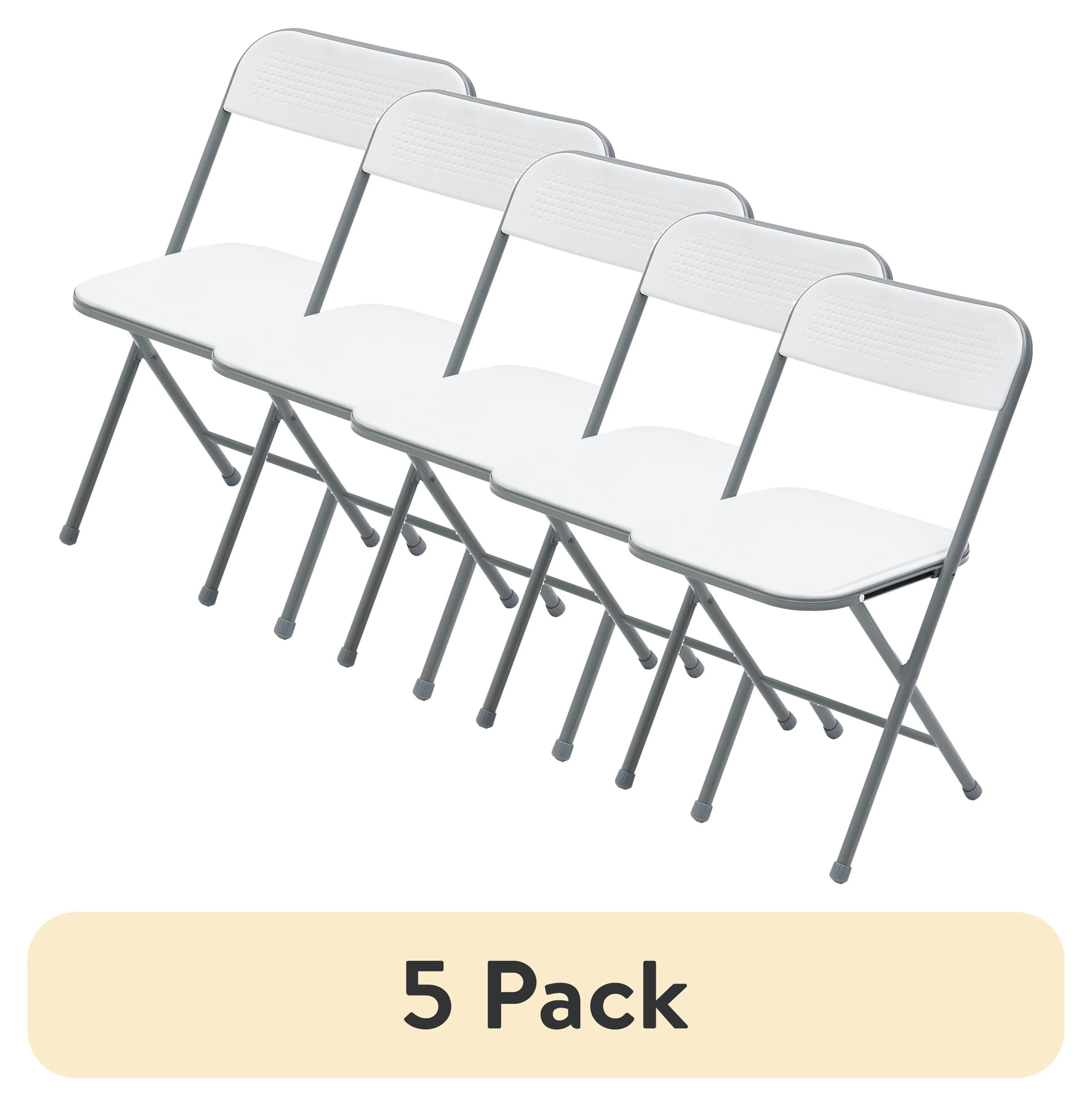 (5 pack) Mainstays Banquet Resin Folding Chair, White (Set of 2)