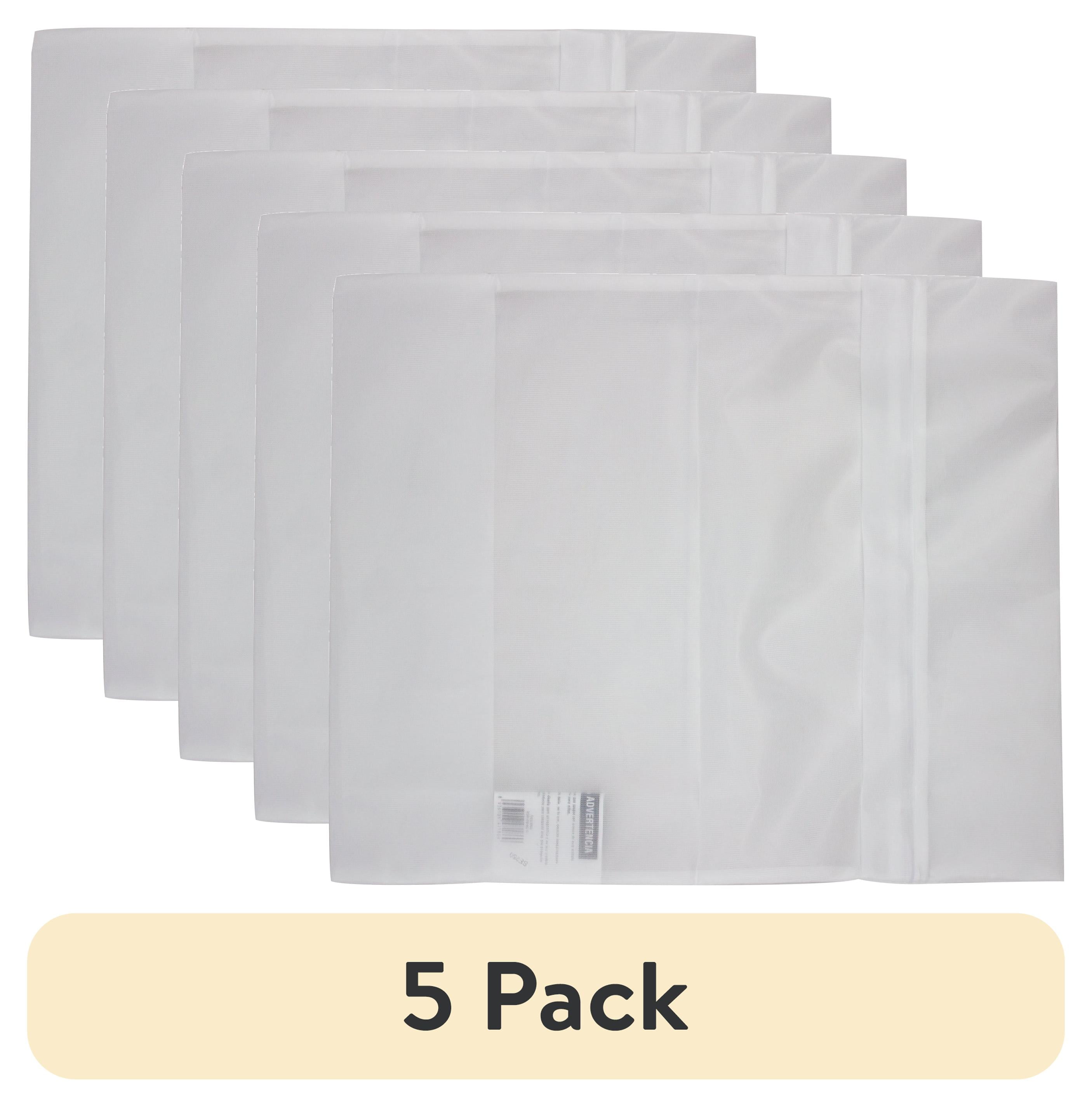 (5 pack) Mainstays Delicates White Polyester Mesh Wash Bag with Zipper Closure, 15" x 18"