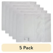 (5 pack) Mainstays Delicates White Polyester Mesh Wash Bag with Zipper Closure, 15" x 18"