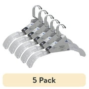 (5 pack) Mainstays Swivel Neck Crystal Clear Plastic Dress Hanger, Adult, 4 Count