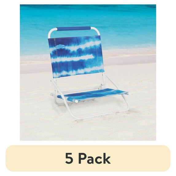 (5 pack) Mainstays Folding Beach Sand Chair, Blue Tie Dye