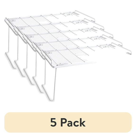 (5 pack) Mainstays Folding White Wire Shelf - Kitchen, Pantry Organizer - White Wire