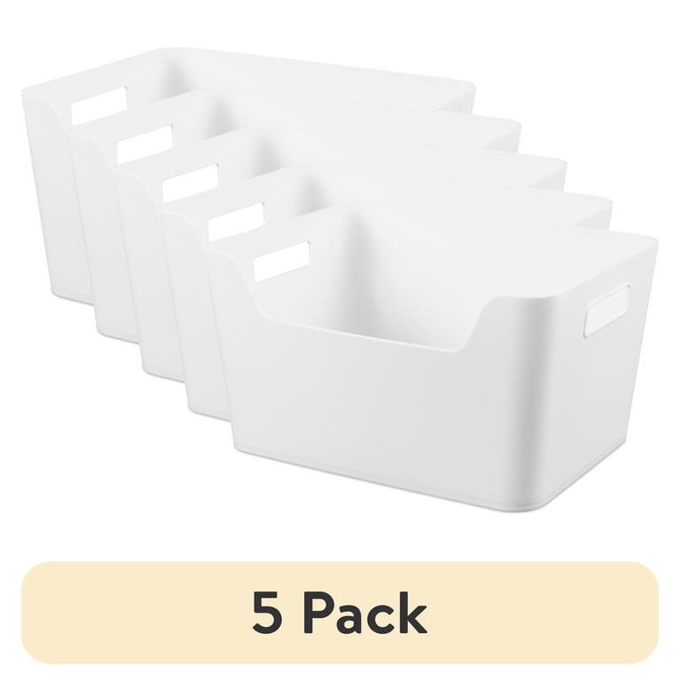 5 pack) Mainstays Large Easy Access Bin, Open Plastic Storage Bin